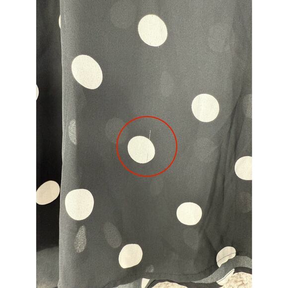 Worthington Sz M Black Polka Dot Flutter Sleeve Blouse Lightweight Semi-Sheer - Picture 2 of 10